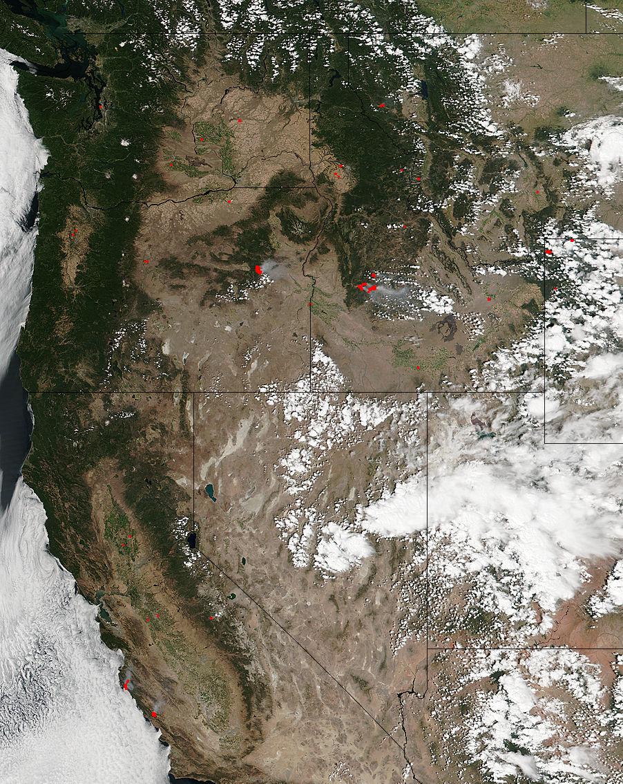 Fires in the western United States (afternoon overpass) - related image preview