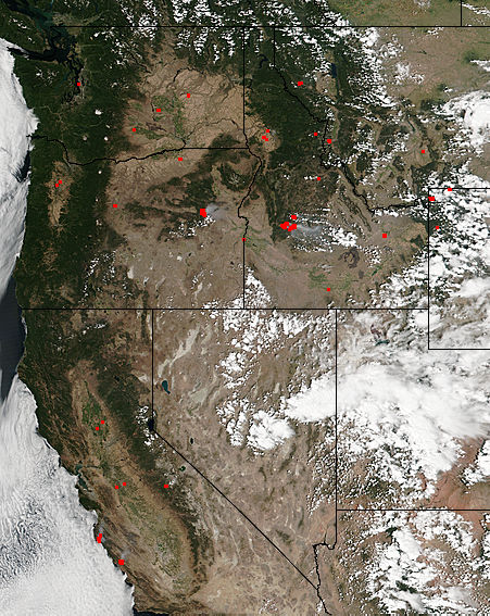 Fires in the western United States (afternoon overpass) - related image preview