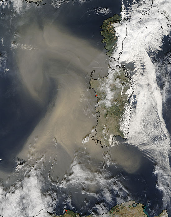 Dust storm over the Mediterranean Sea - related image preview