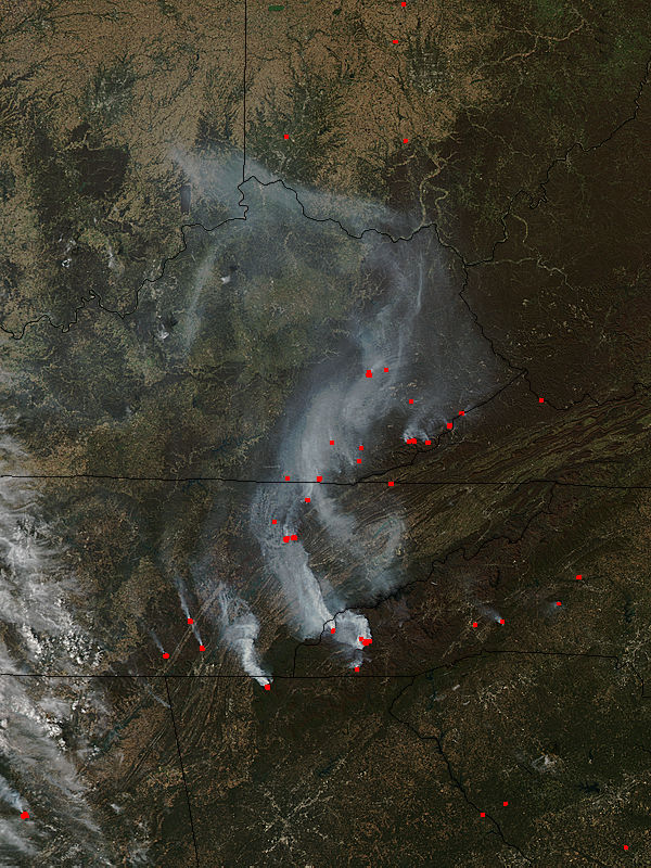 Smoke and fire in southeastern United States - related image preview