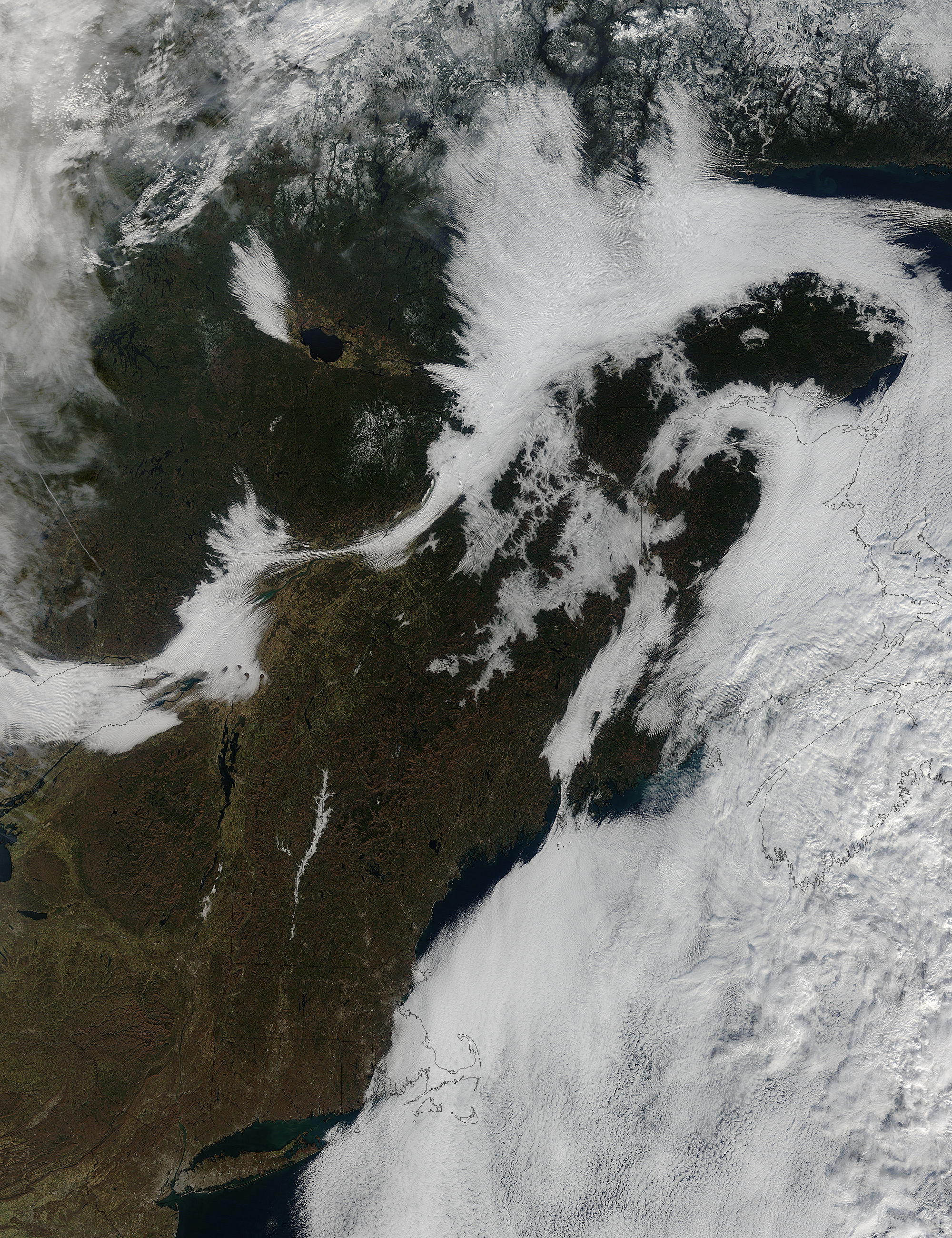 Low clouds over New England and the Maritimes - related image preview