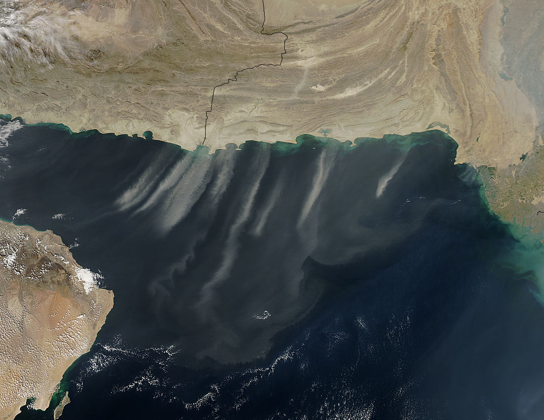 Dust storms over the Arabian Sea (afternoon overpass) - related image preview