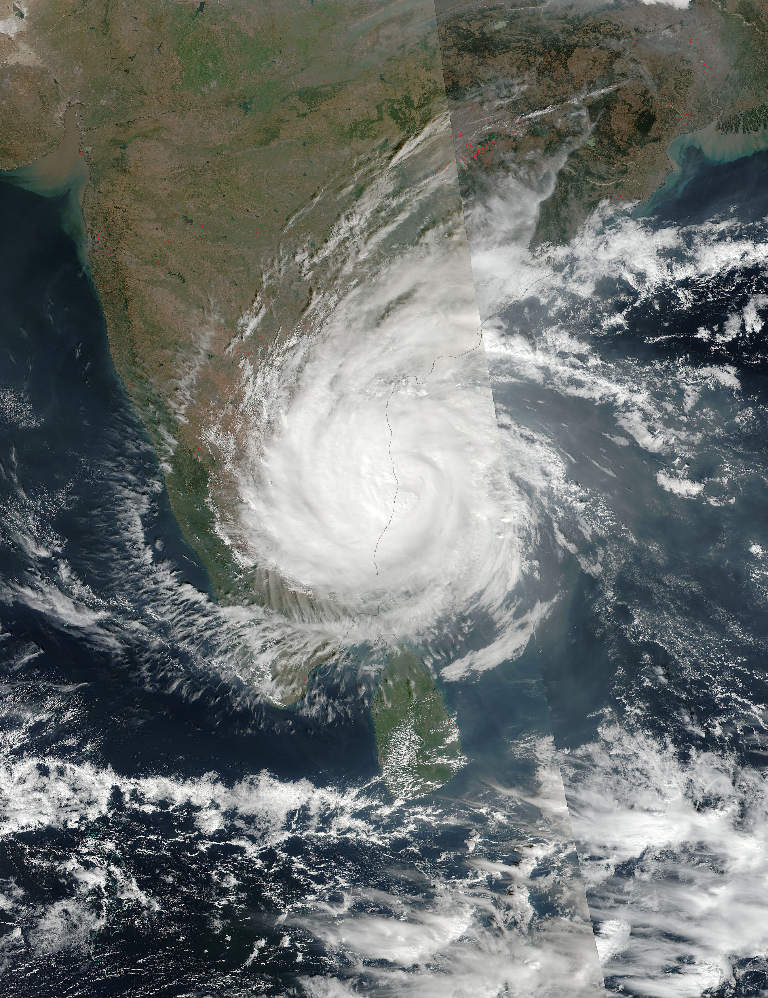 Tropical Cyclone Vardah (05B) over India - related image preview