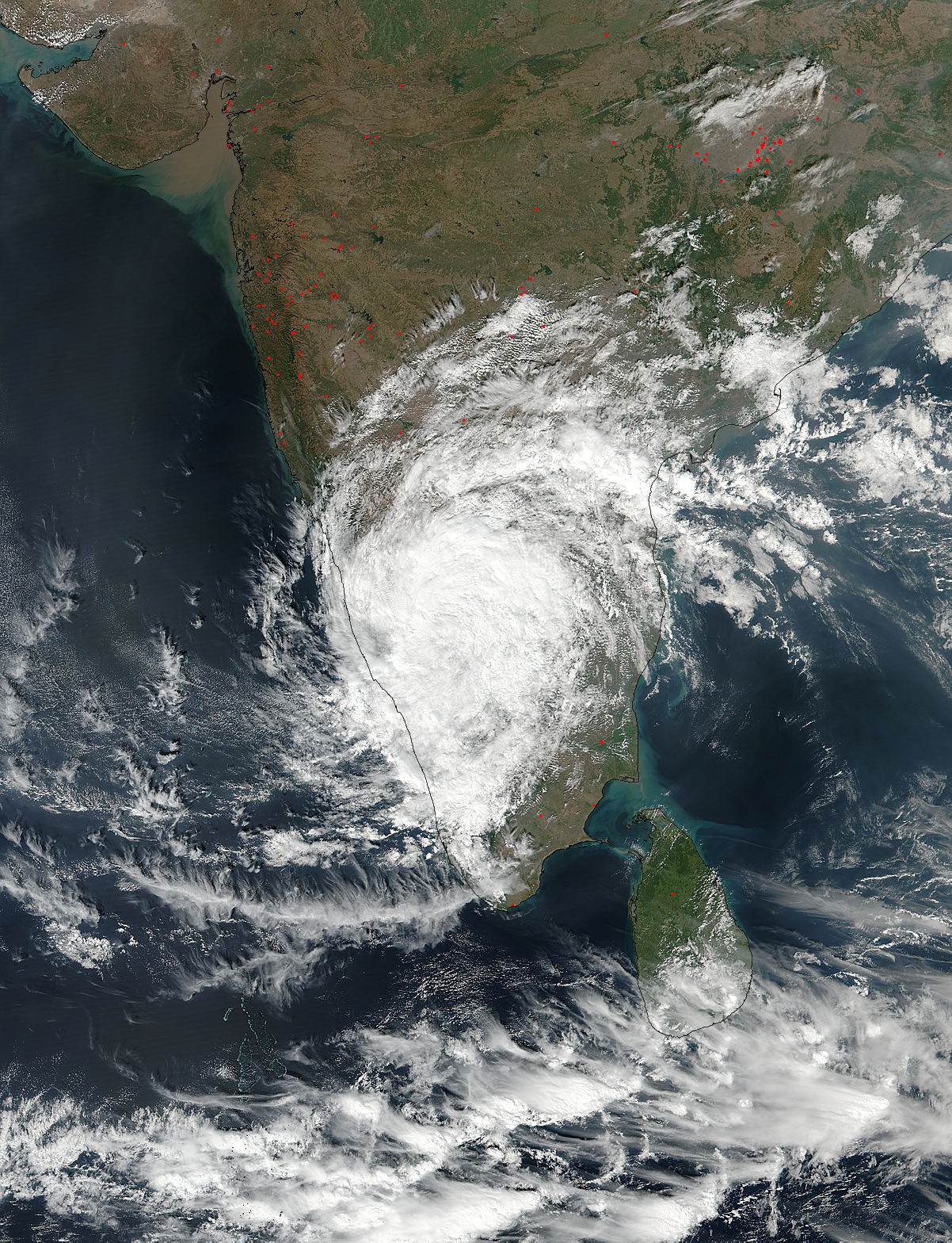 Tropical Cyclone Vardah (05B) over India - related image preview