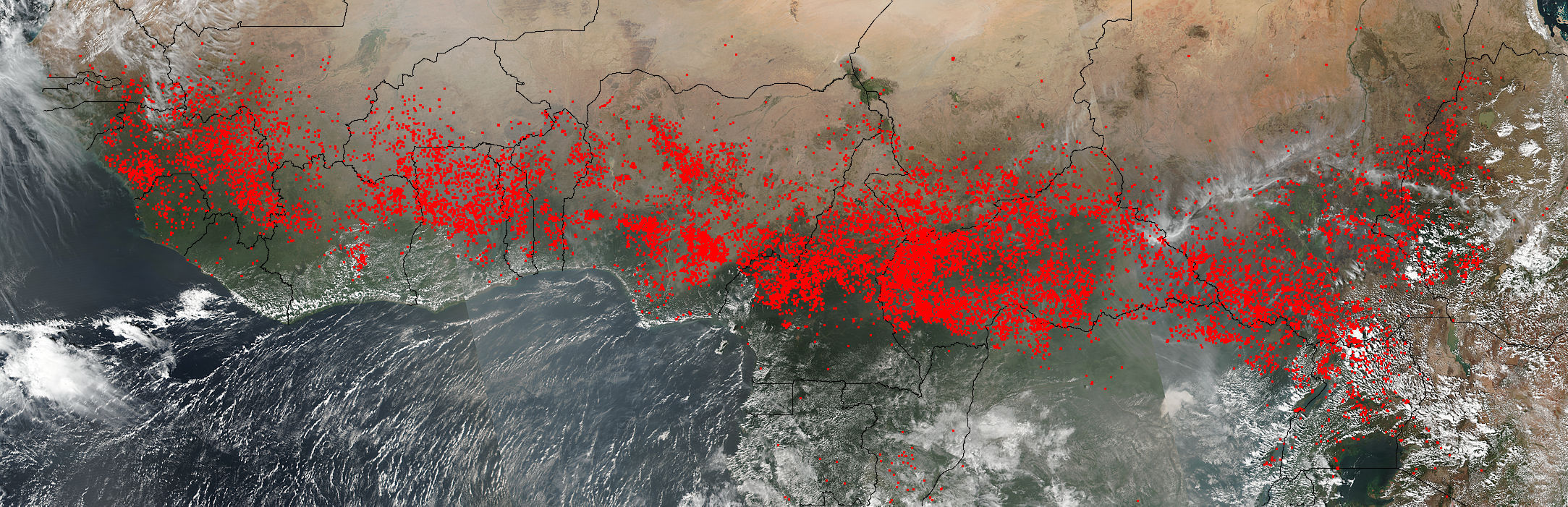 Fires across western and central Africa - related image preview