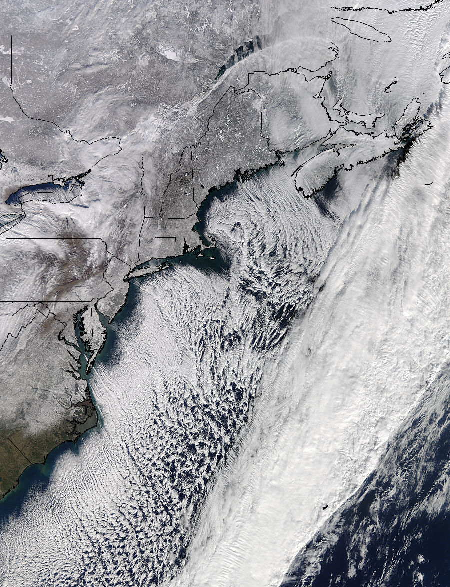 Cloud streets and snow along the eastern seaboard - related image preview
