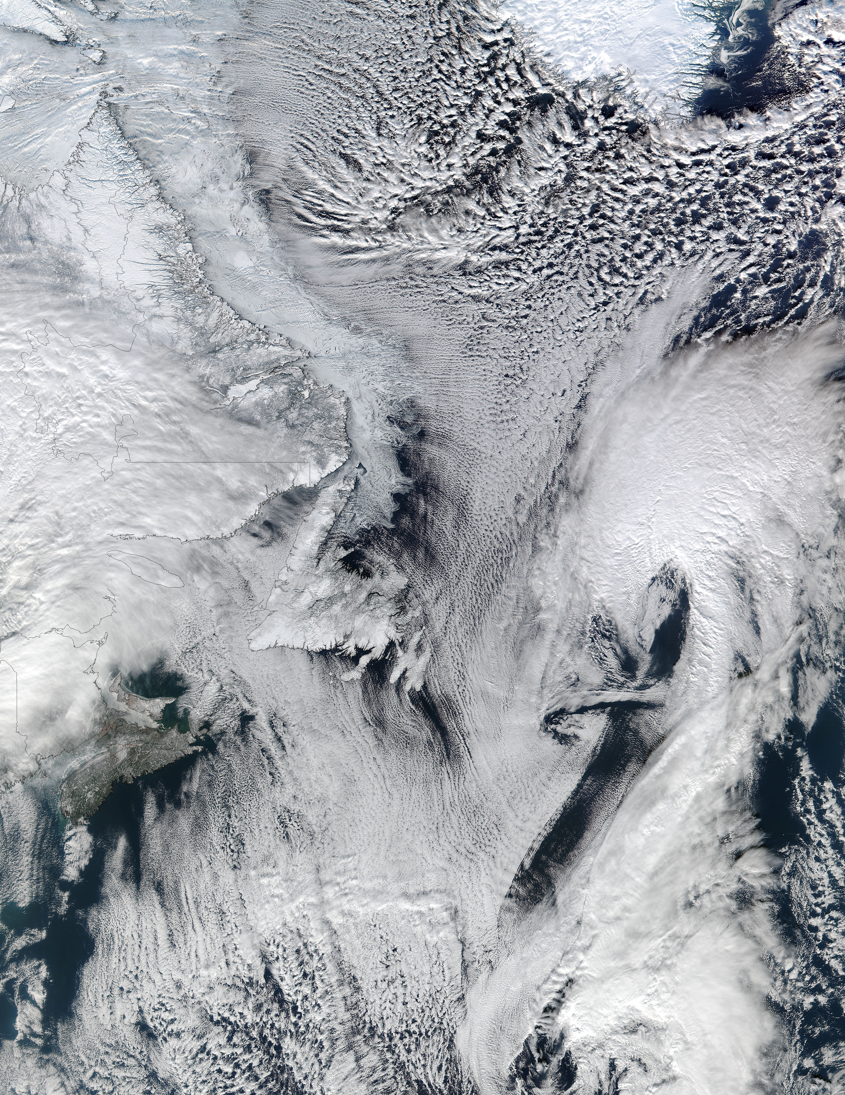 Cloud streets off eastern Canada - related image preview