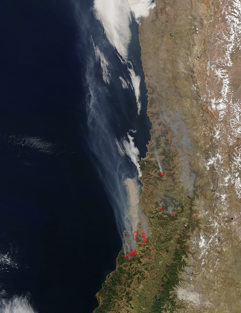 Fires in central Chile (morning overpass) - related image preview