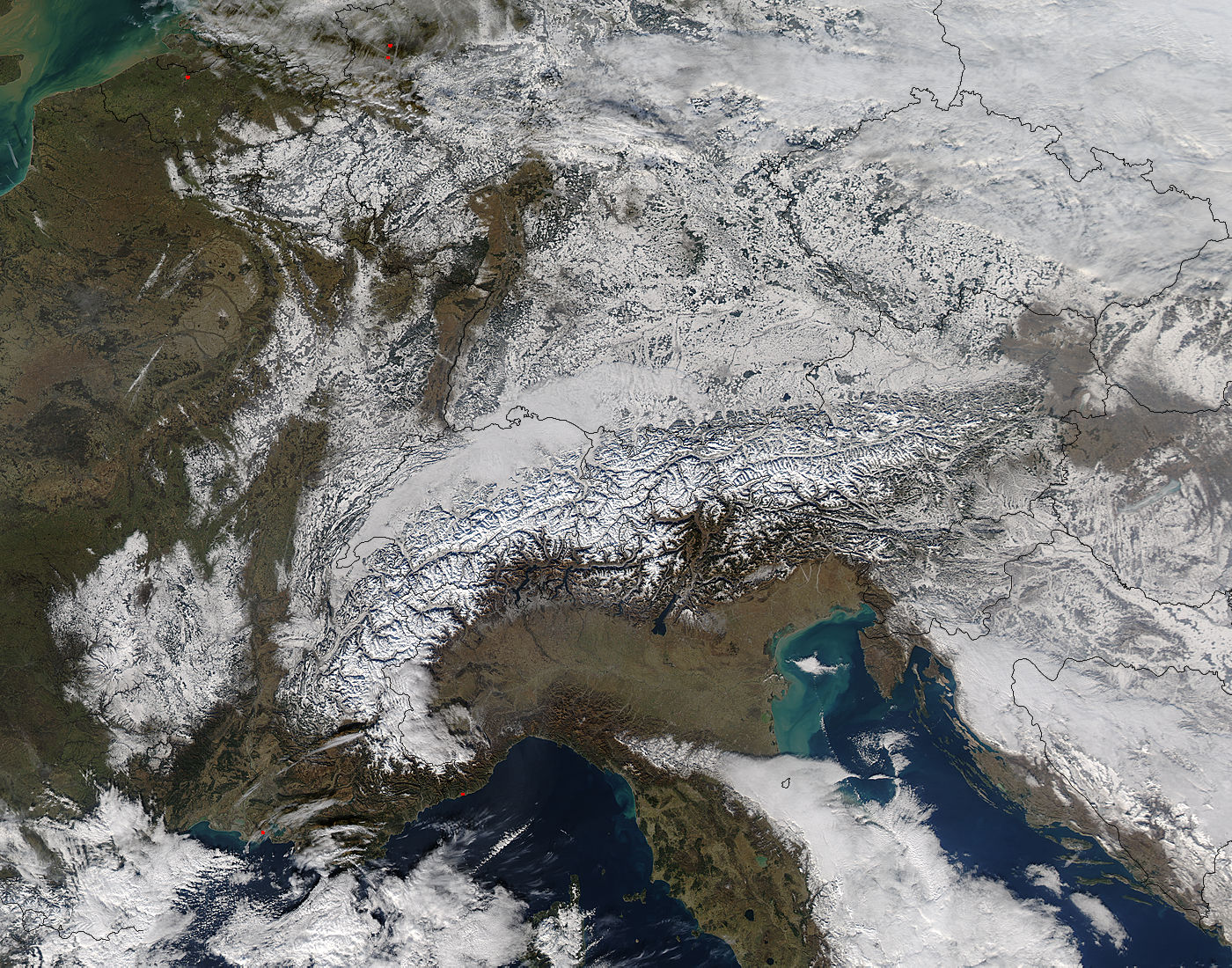 Snow in central Europe