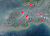 Fires on Cape York Peninsula and New Guinea