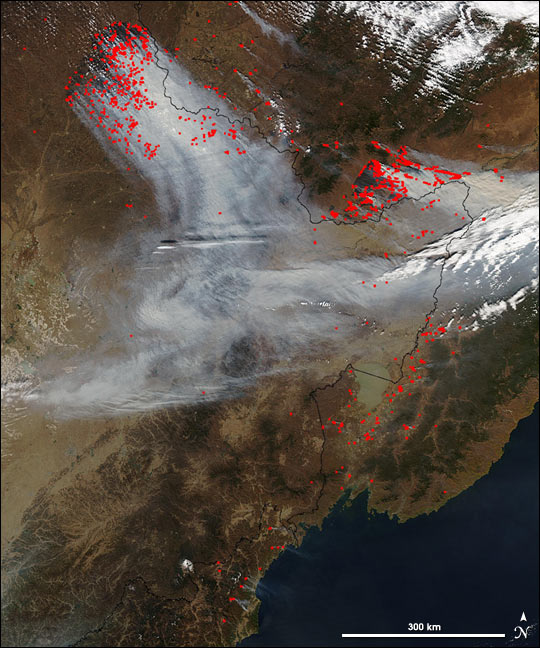 Autumn Fires in China and Russia