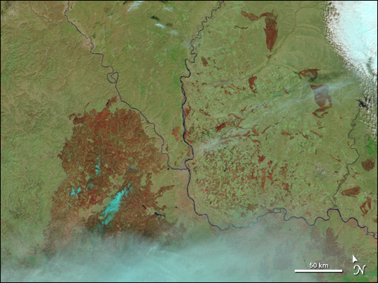 Autumn Fires in China and Russia