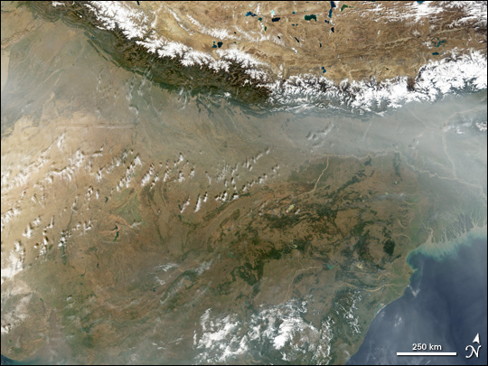 Haze along the Himalaya Front Range