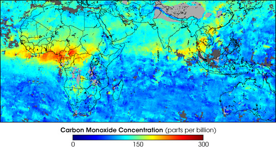 Carbon Monoxide in Africa and Asia - related image preview