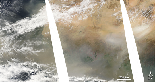 Dust Storm off Western Sahara Coast