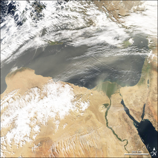 Dust storms out of Egypt