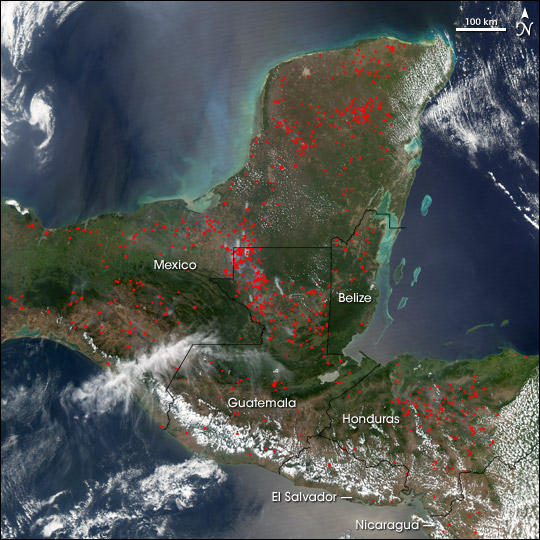 Fires in Mexico and Central America