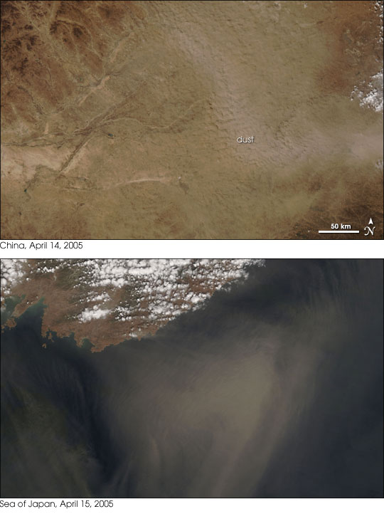 Dust Storm in China Spreads to Sea of Japan