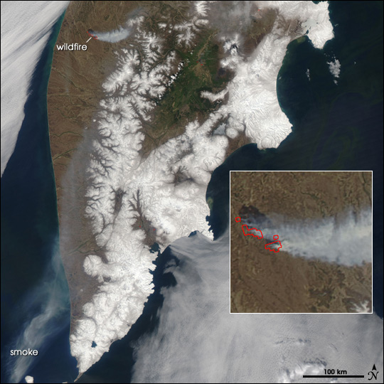 Fire on Kamchatka Peninsula