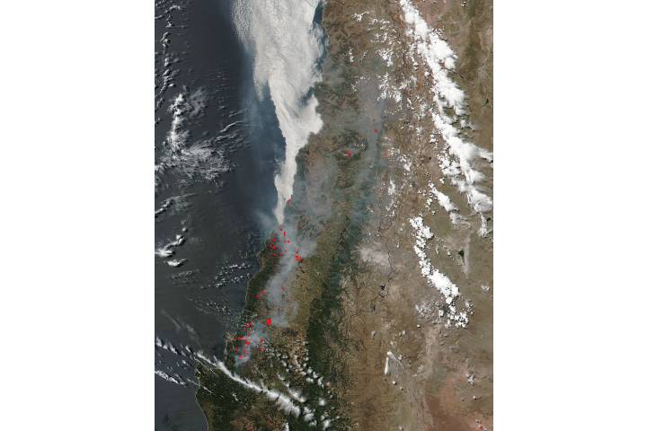 Fires in central Chile - selected image