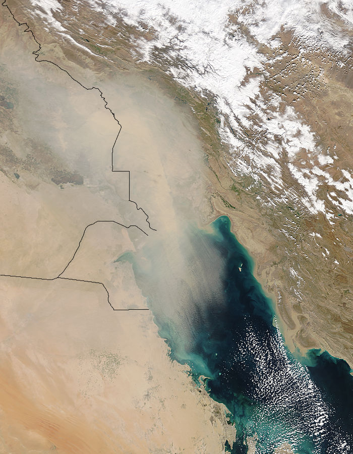 Dust storm over the Persian Gulf (morning overpass) - related image preview