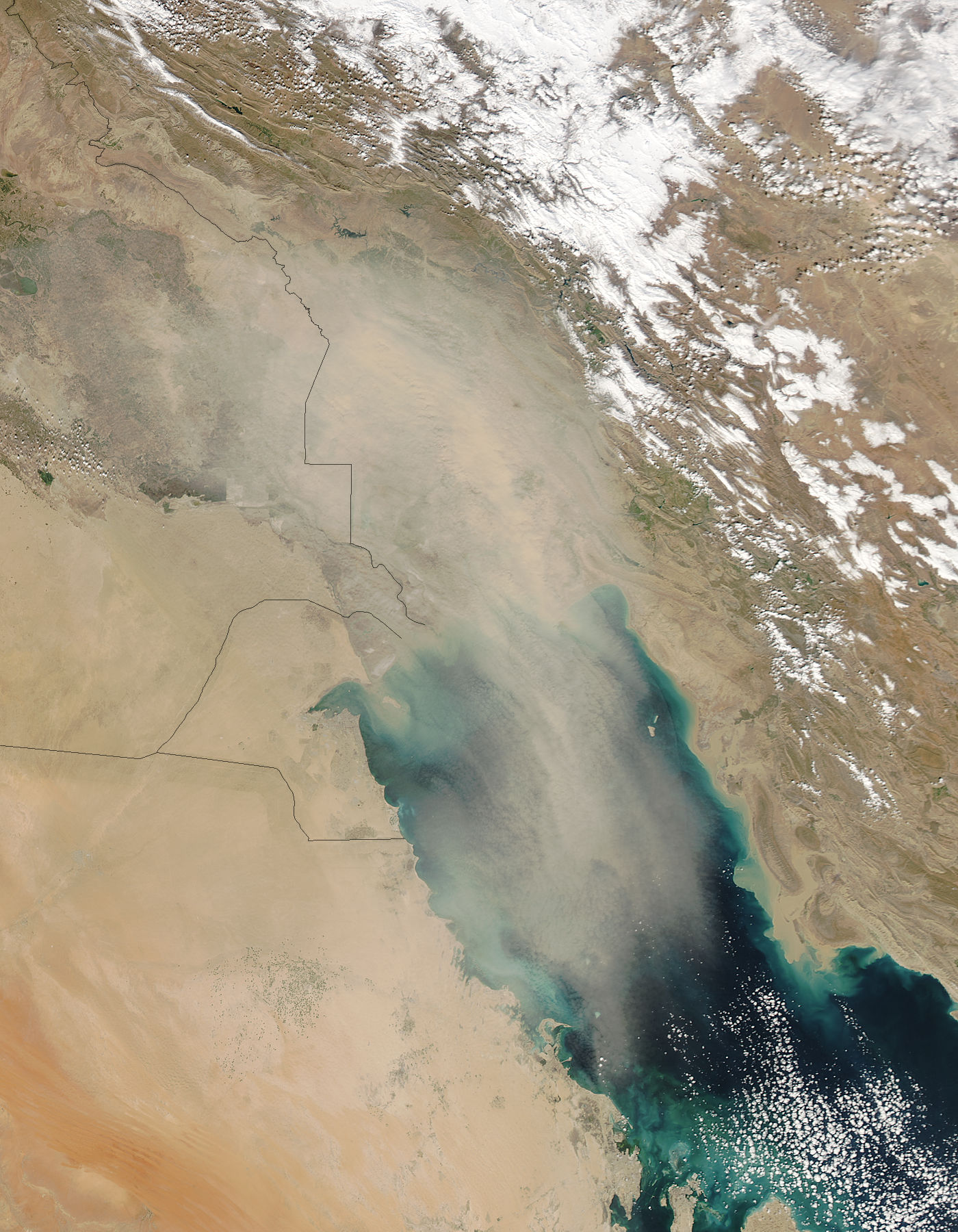 Dust storm over the Persian Gulf (afternoon overpass) - related image preview