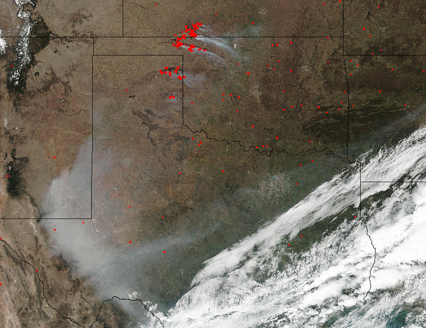 Fires and smoke in the Great Plains - related image preview