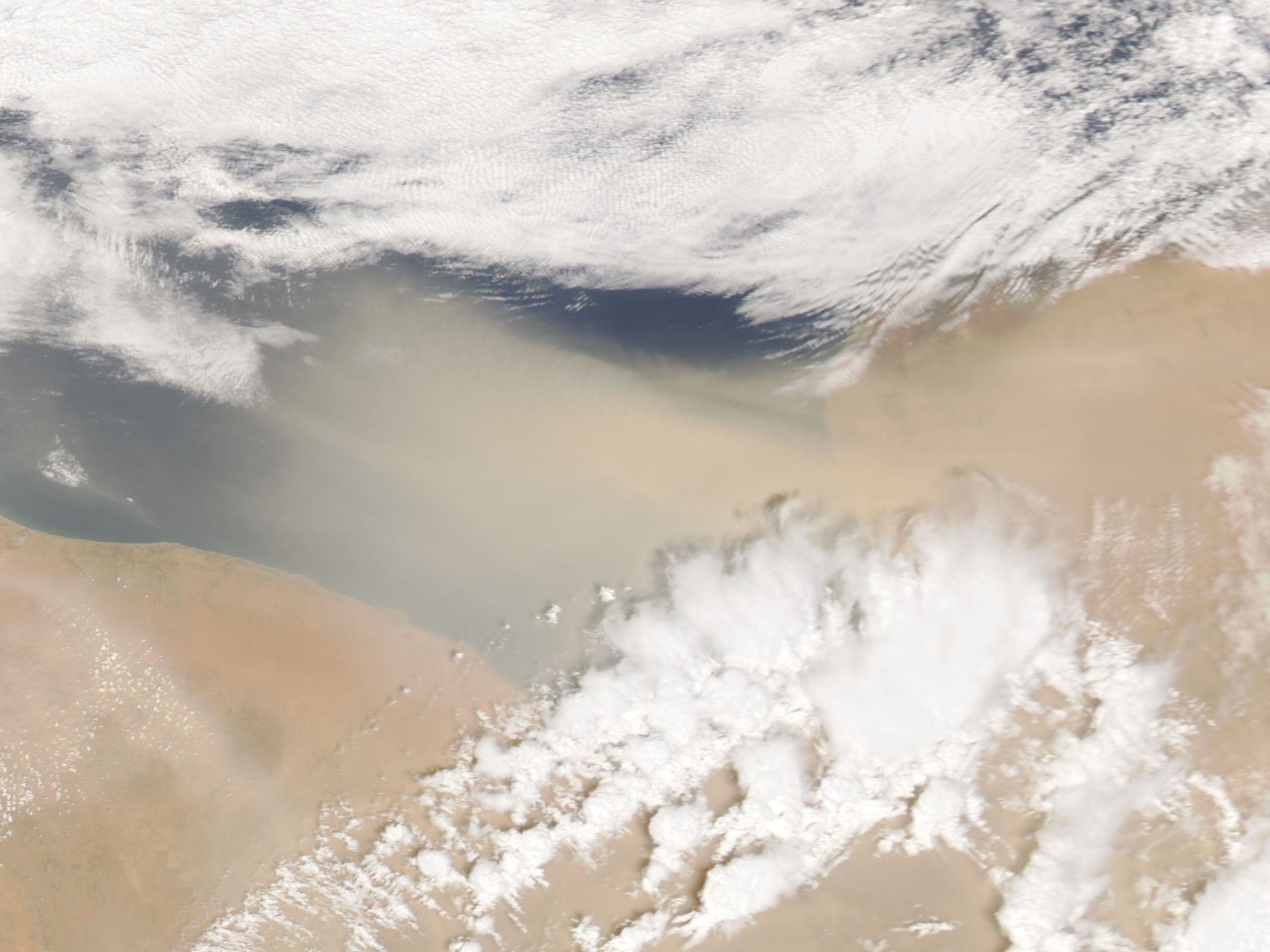 Dust storm off Libya (afternoon overpass) - related image preview