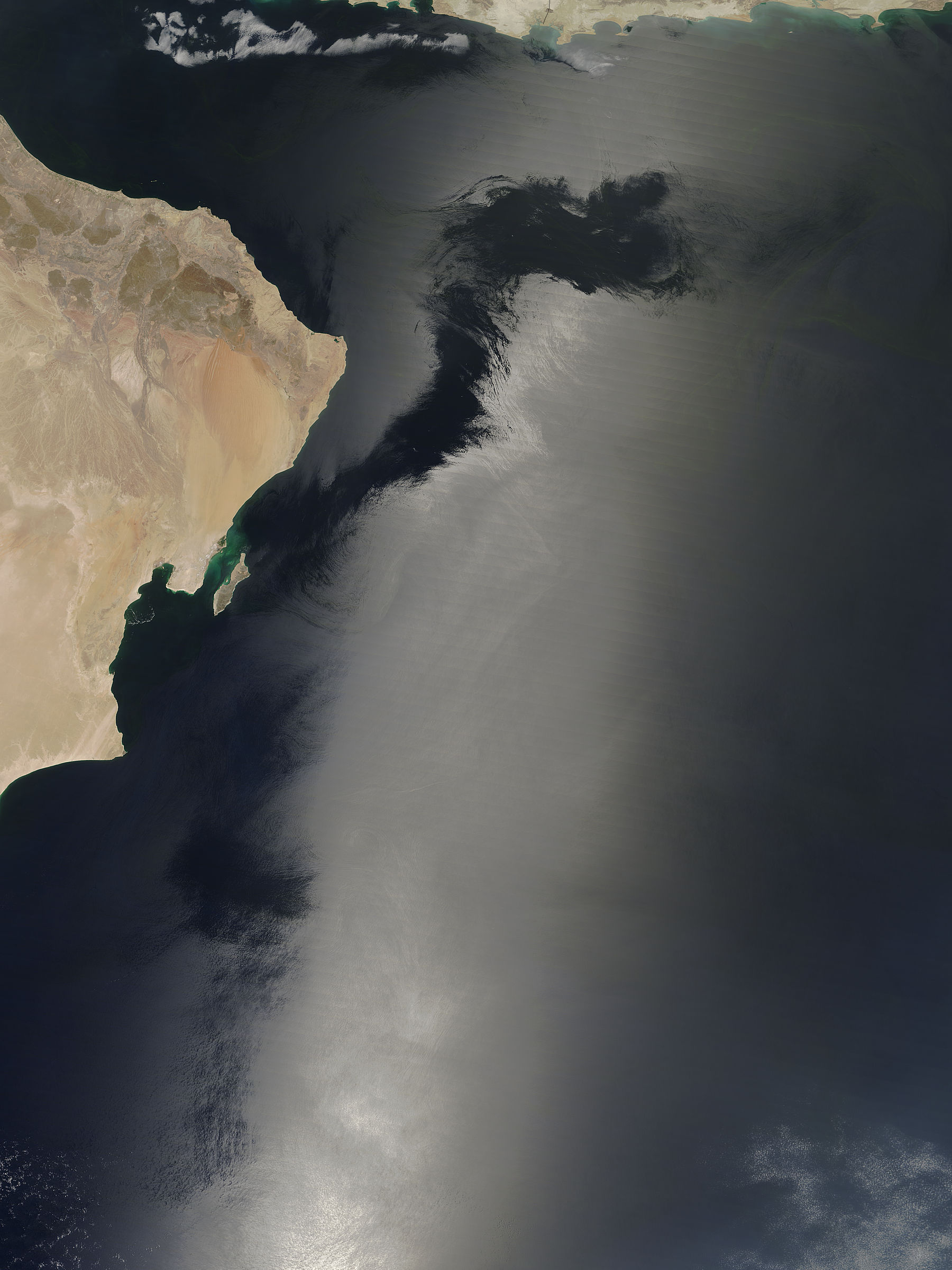 Wind patterns in sun glint on the Arabian Sea - related imagethumbnail