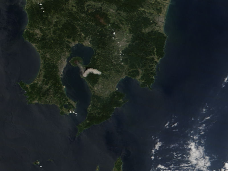 Plume from Sakura-jima, southern Japan (morning overpass) - related image preview