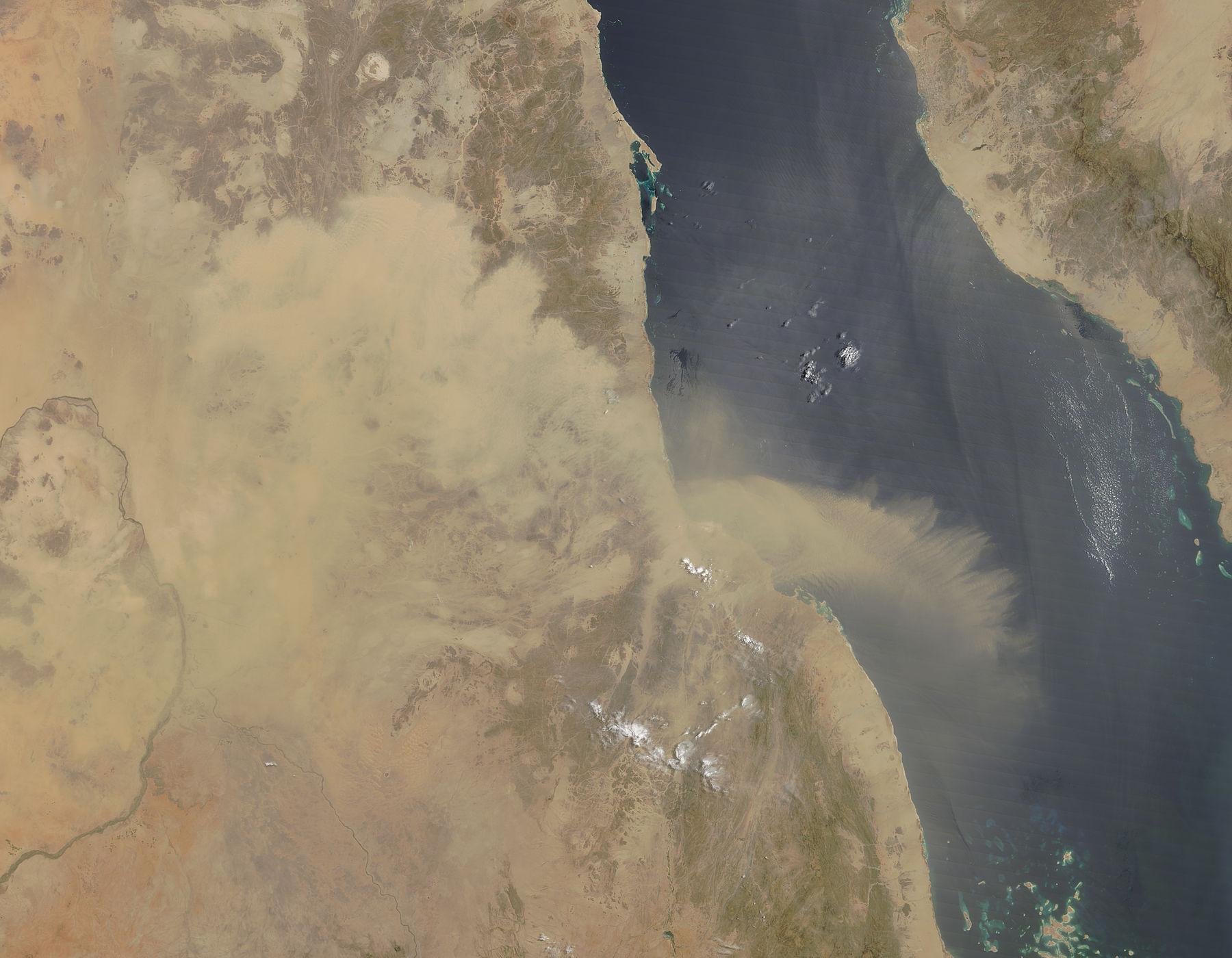 Dust storm over Sudan and the Red Sea - related image preview