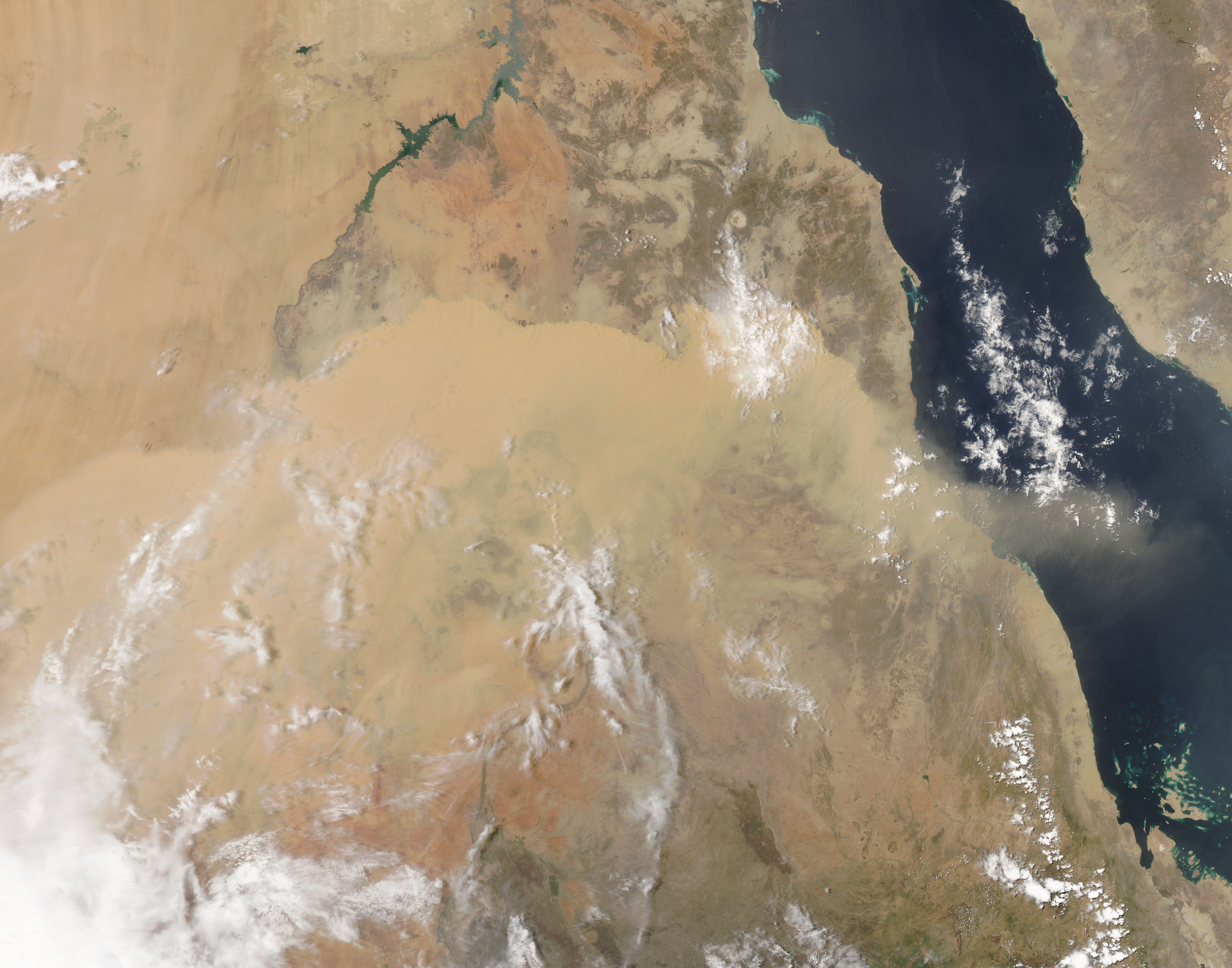 Dust storm over Sudan and the Red Sea - related image preview