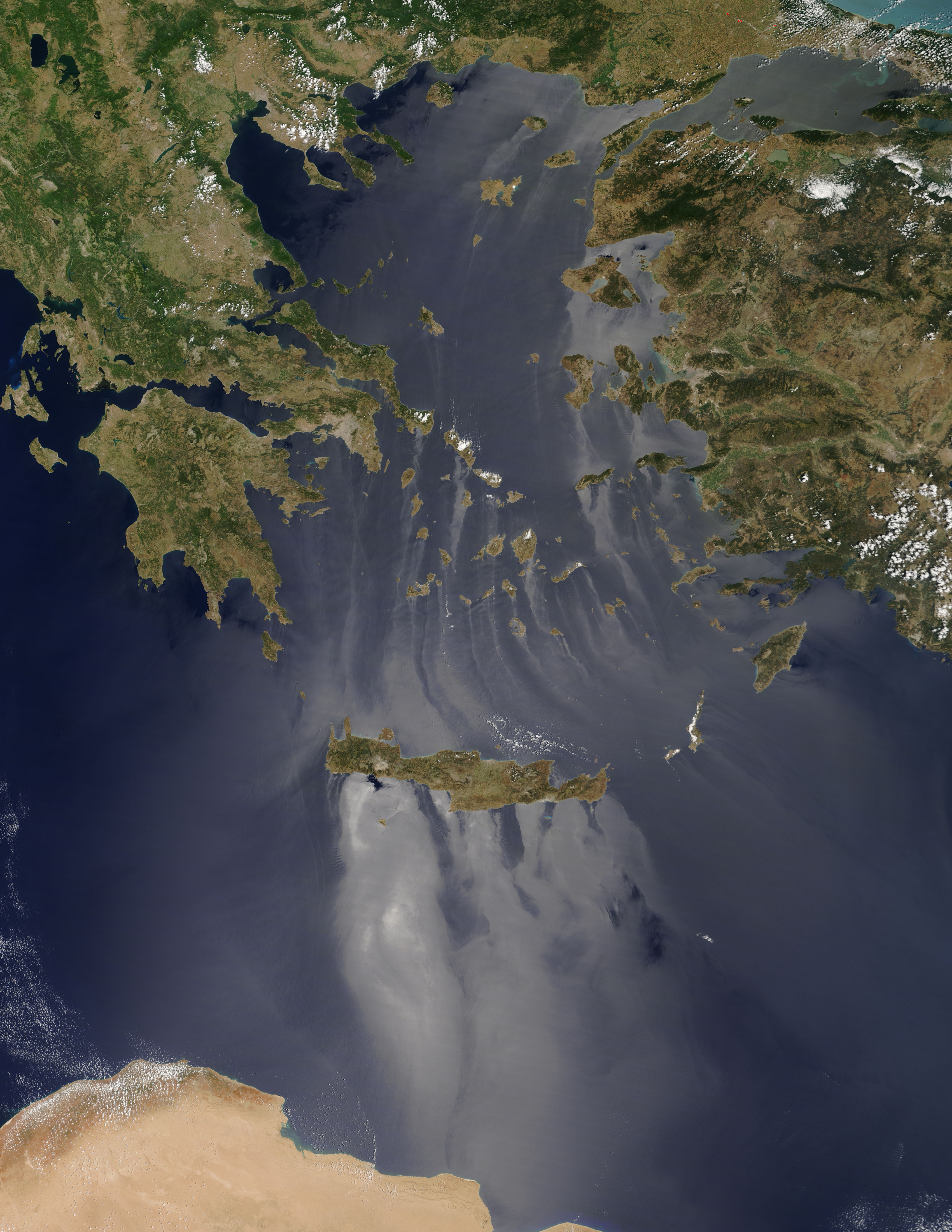 Sun glint patterns in the Aegean and Mediterranean Seas - related image preview