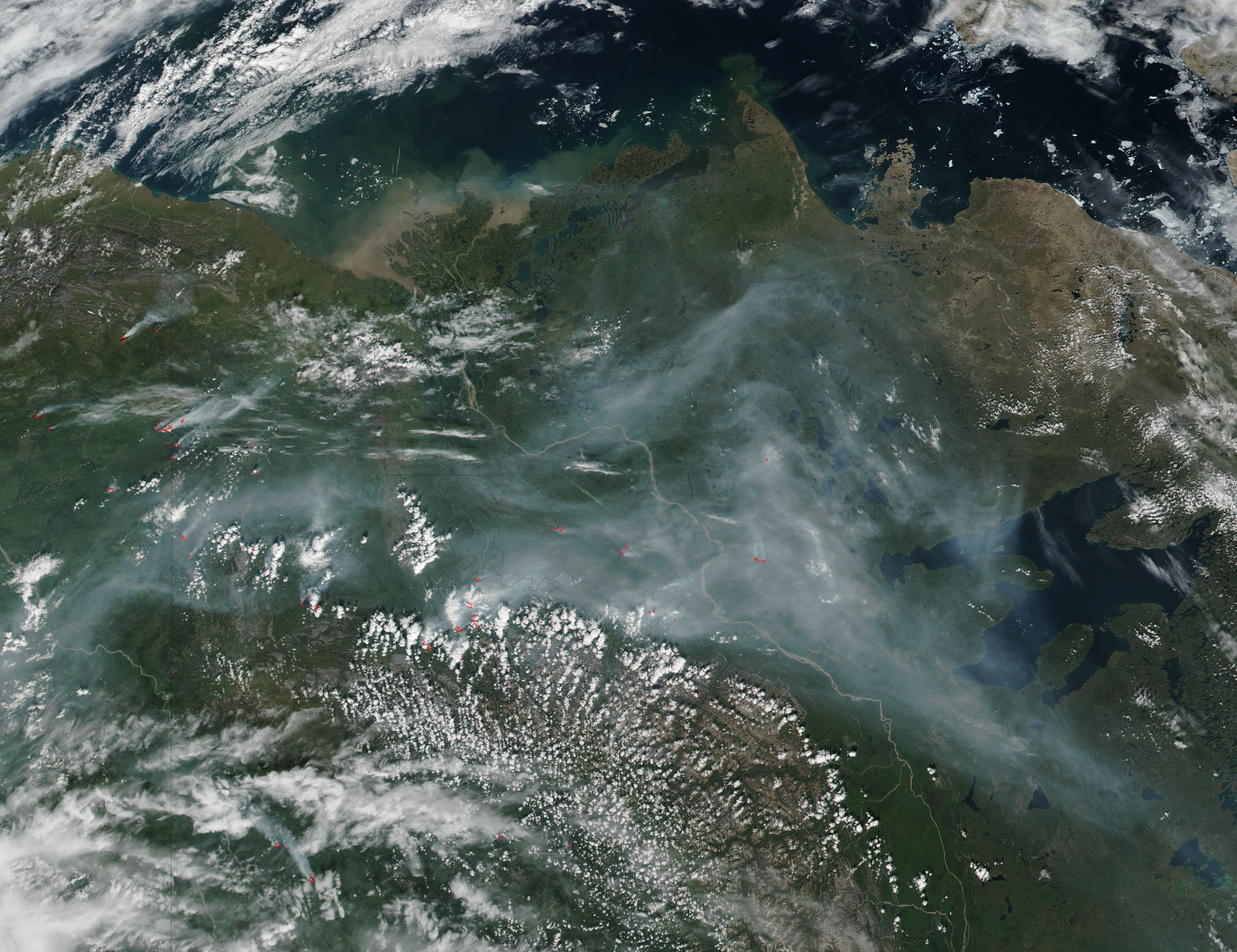 Fires and smoke in northwestern Canada - related image preview