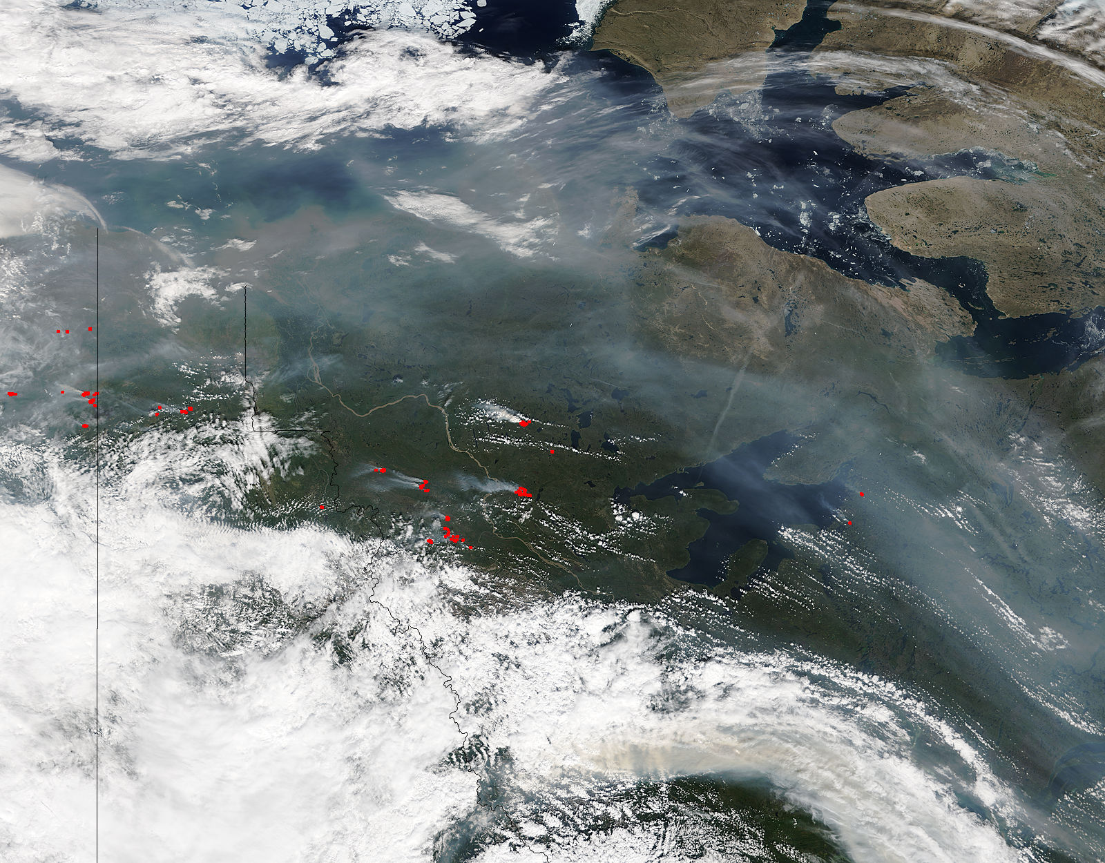 Fires and smoke in northwestern Canada - related image preview