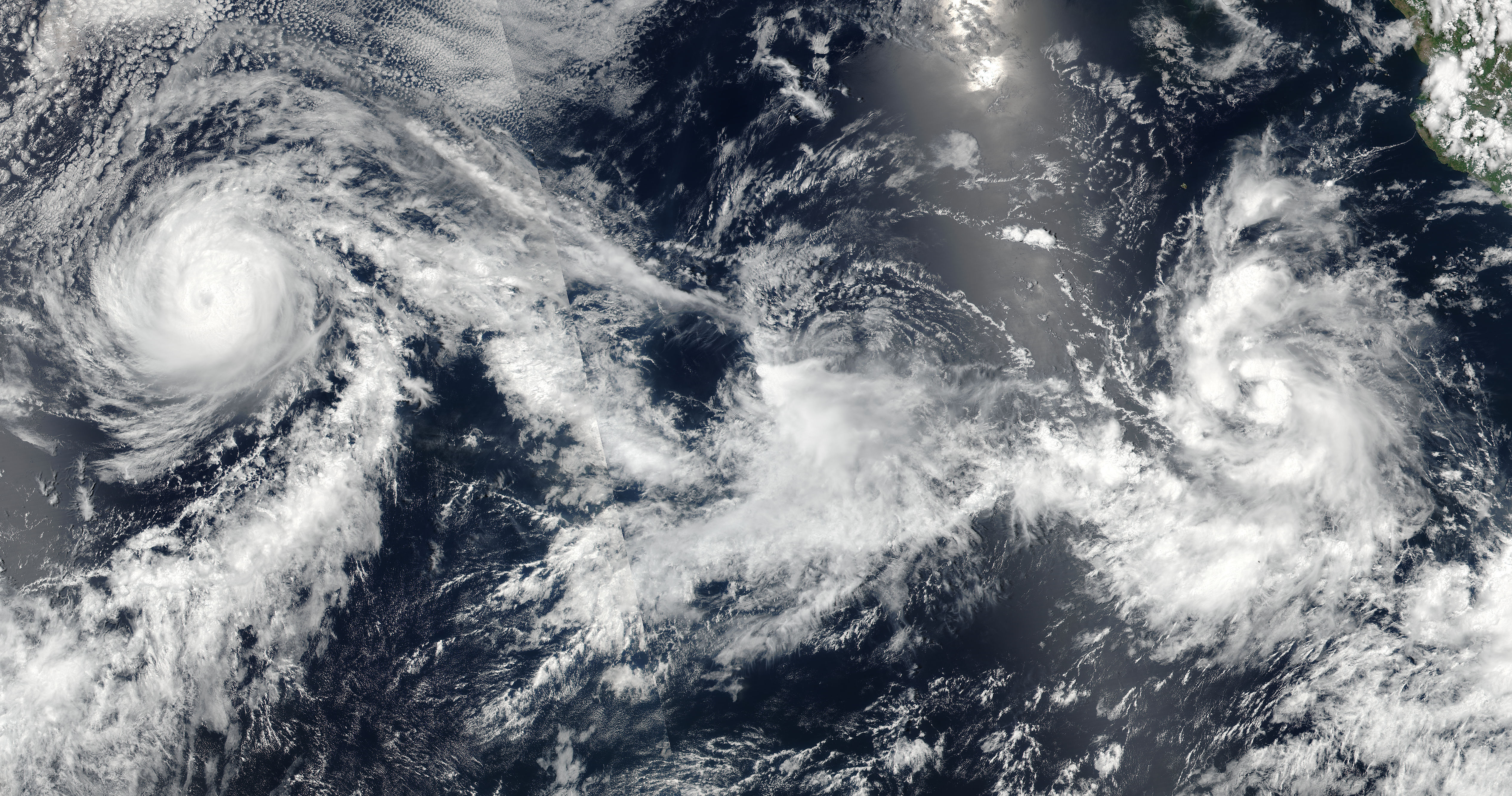 Hurricane Fernanda, Tropical Depression Eight, and Tropical Storm Greg in the eastern Pacific - related image preview