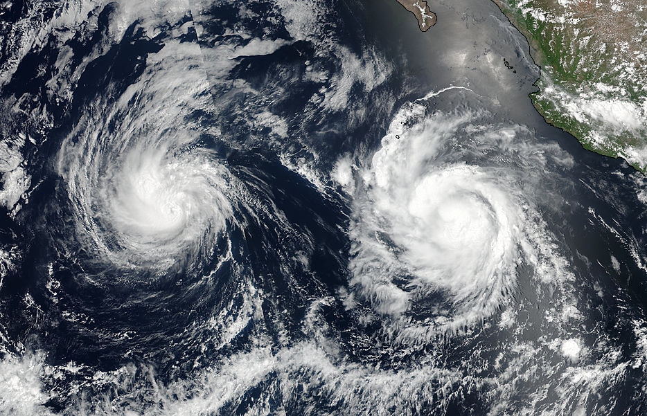 Hurricanes Irwin (10E) and Hilary (09E) in the eastern Pacific - related image preview