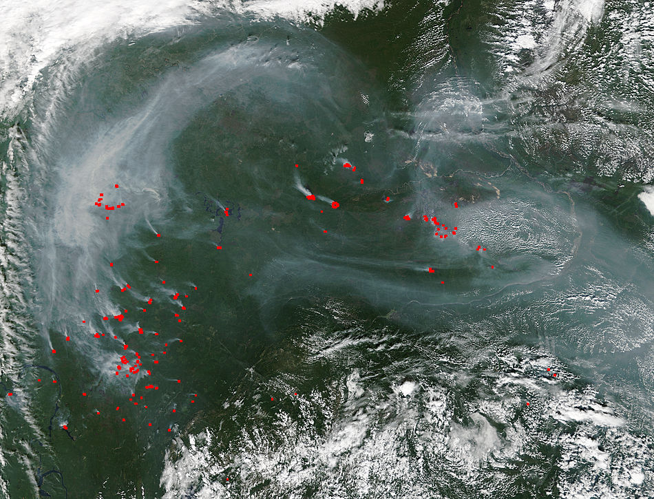 Fires and smoke across central Siberia - related image preview