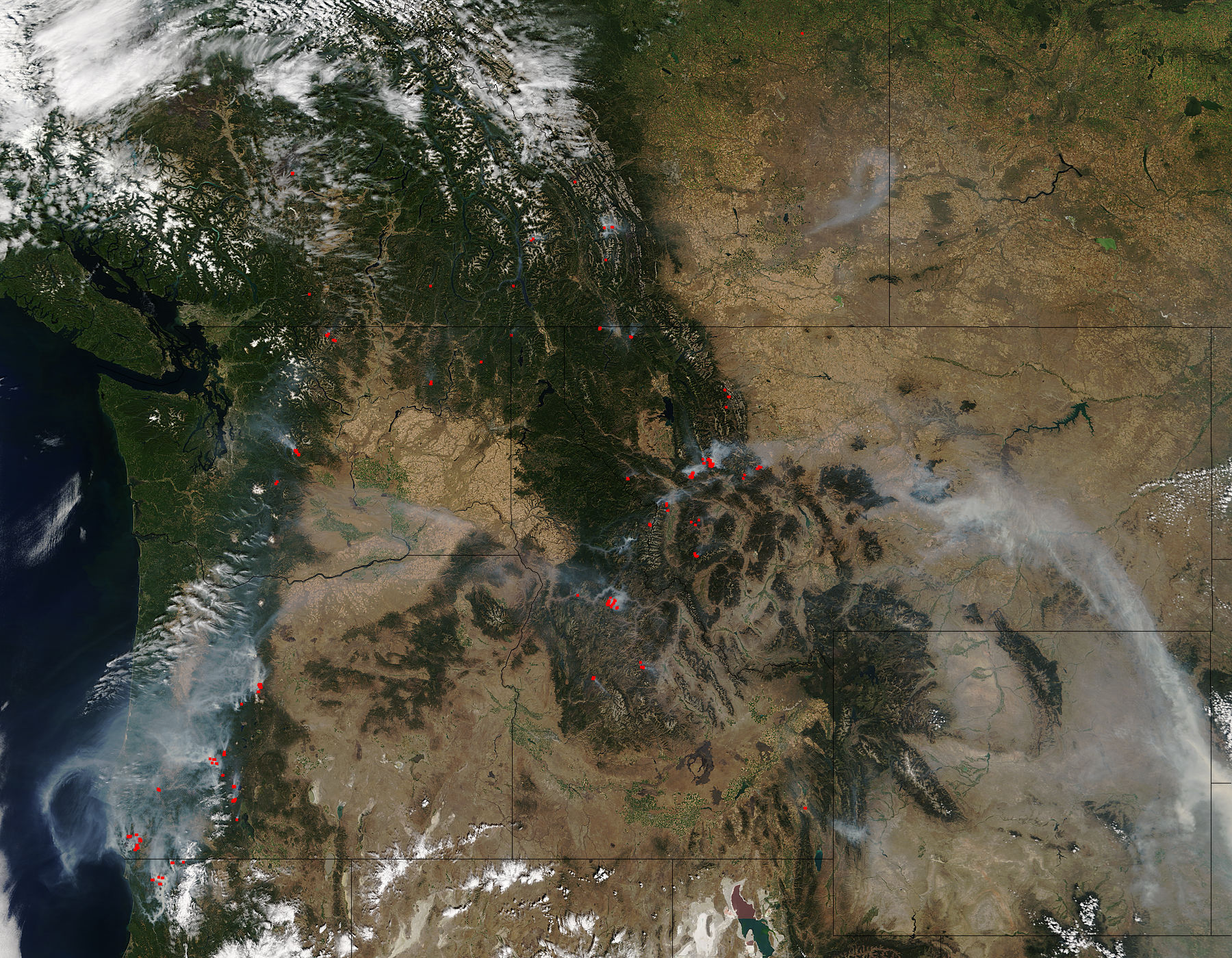 Fires and smoke across western United States - related image preview