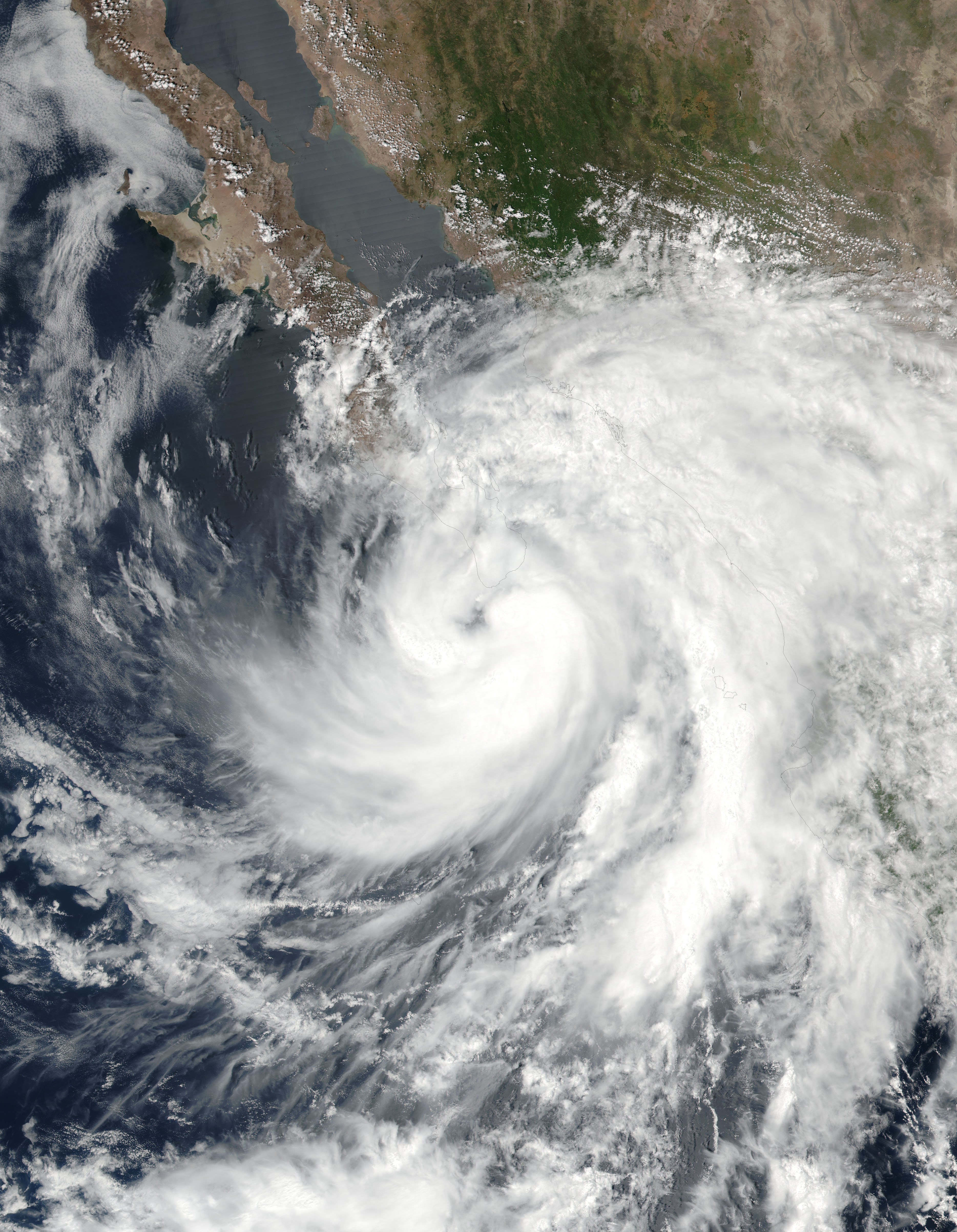Tropical Storm Lidia (14E) over western Mexico