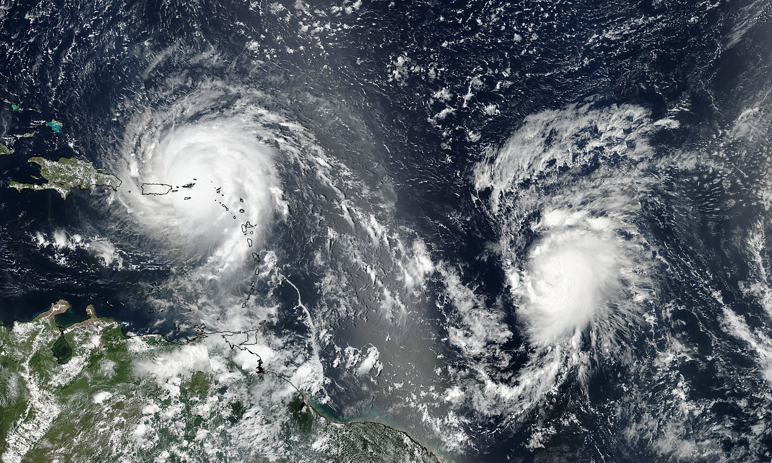 Hurricanes Irma (11L) and Jose (12L) in the Atlantic Ocean - related image preview
