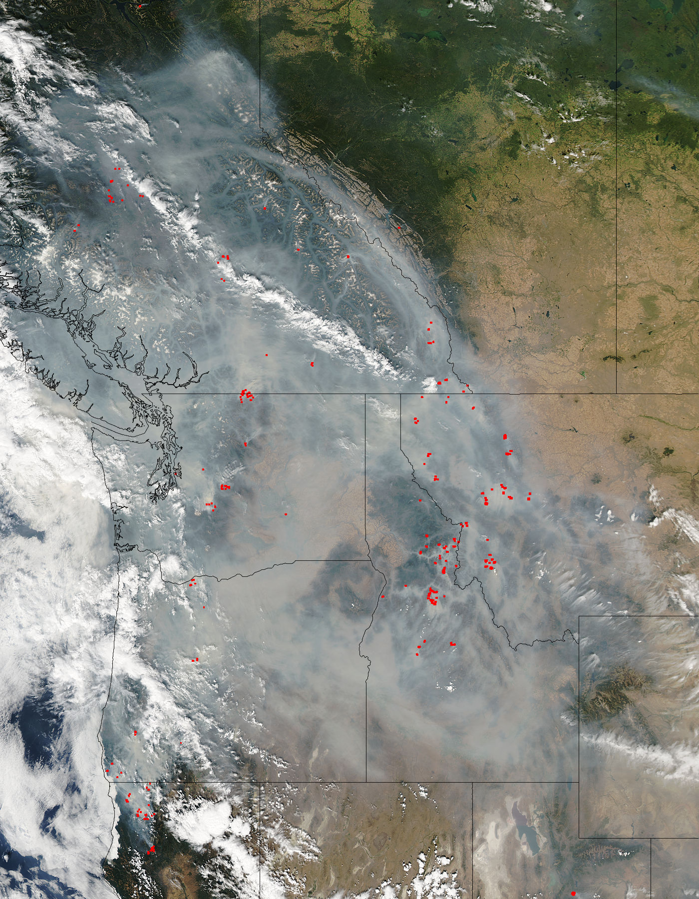 Fires and smoke in the Pacific Northwest - related image preview
