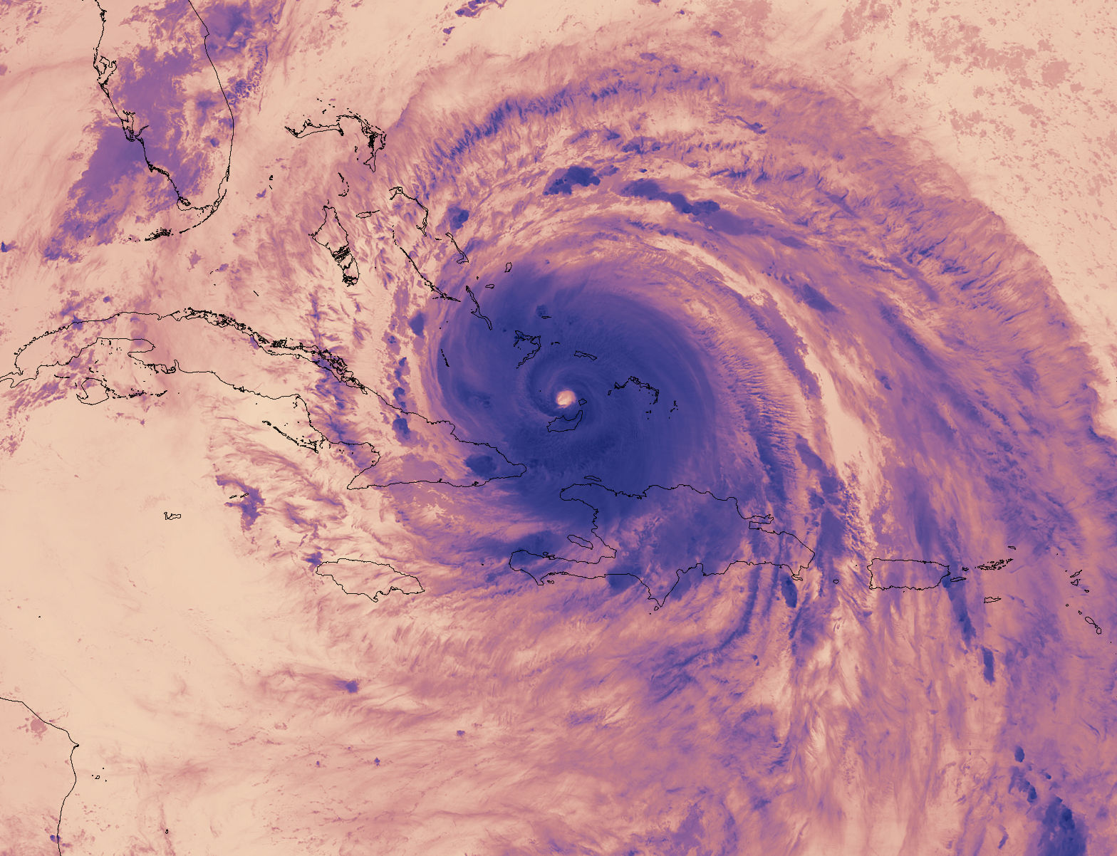 Hurricane Irma (11L) over the Turks, Caicos, and Bahamas (VIIRS thermal image) - related image preview