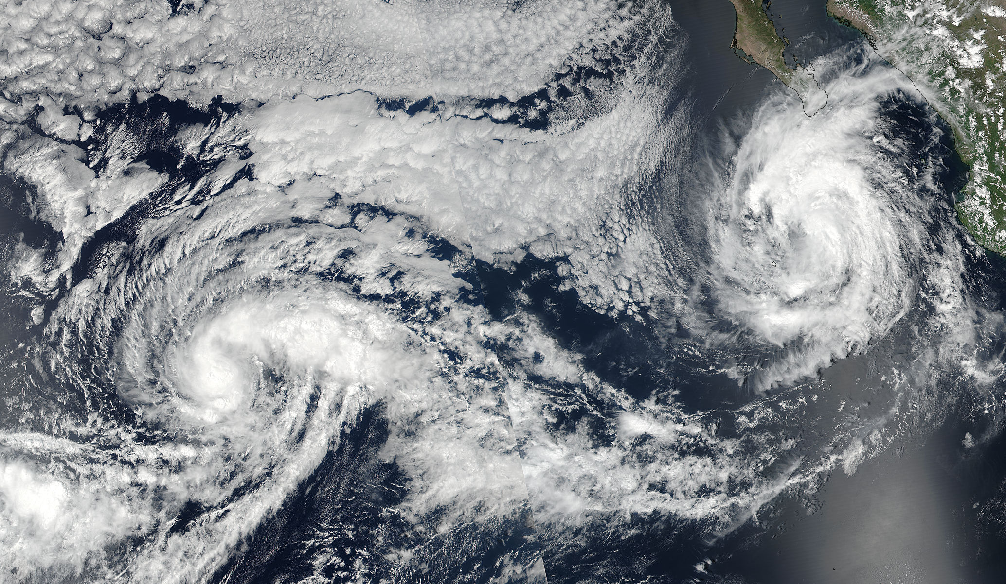 Tropical Storms Otis (15E) and Norma (17E) in the eastern Pacific Ocean - related image preview