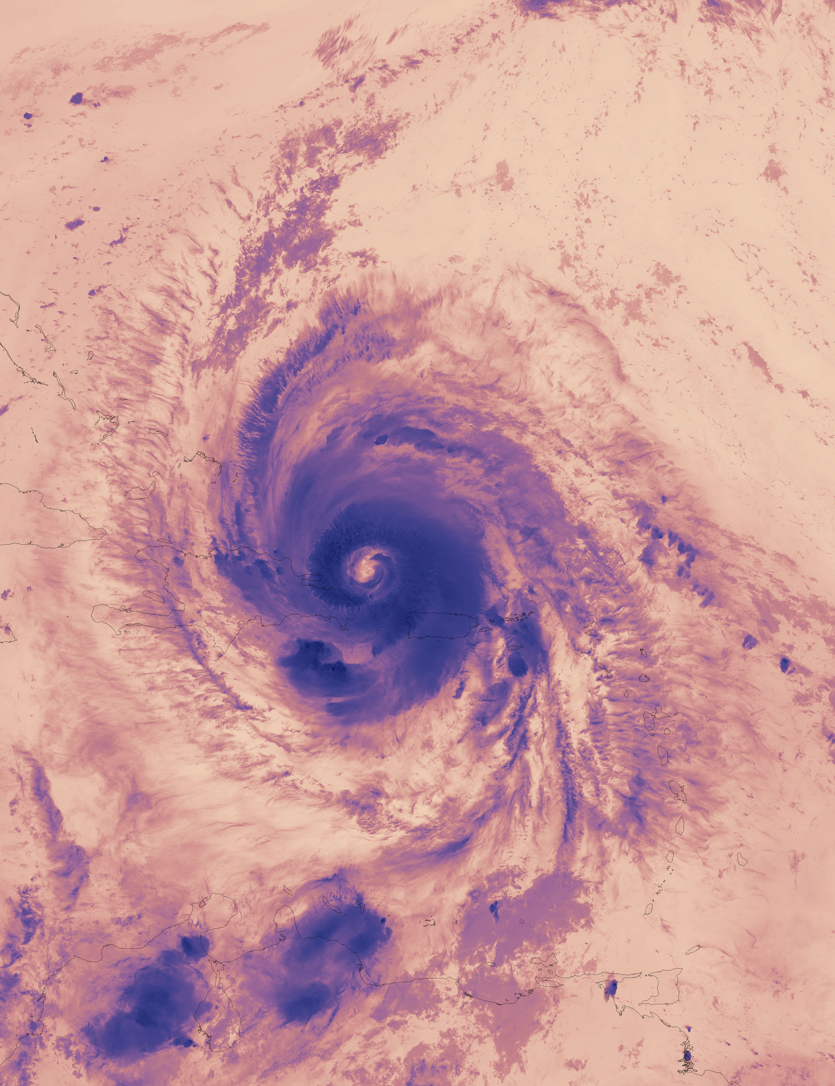 Hurricane Maria (15L) over Puerto Rico and Hispaniola (VIIRS thermal image) - related image preview