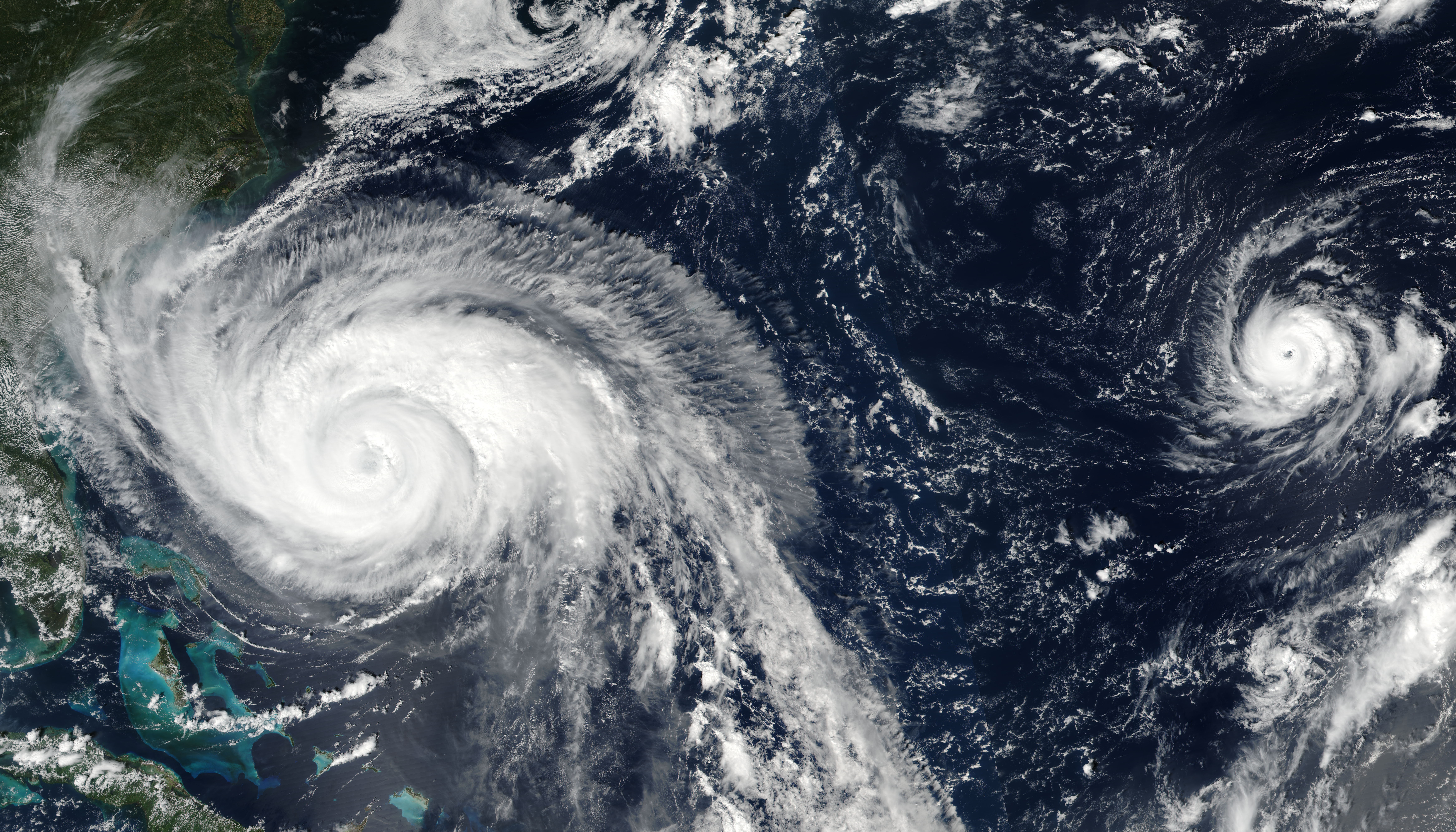 Hurricanes Lee (14L) and Maria (15L) in the Atlantic Ocean - related image preview