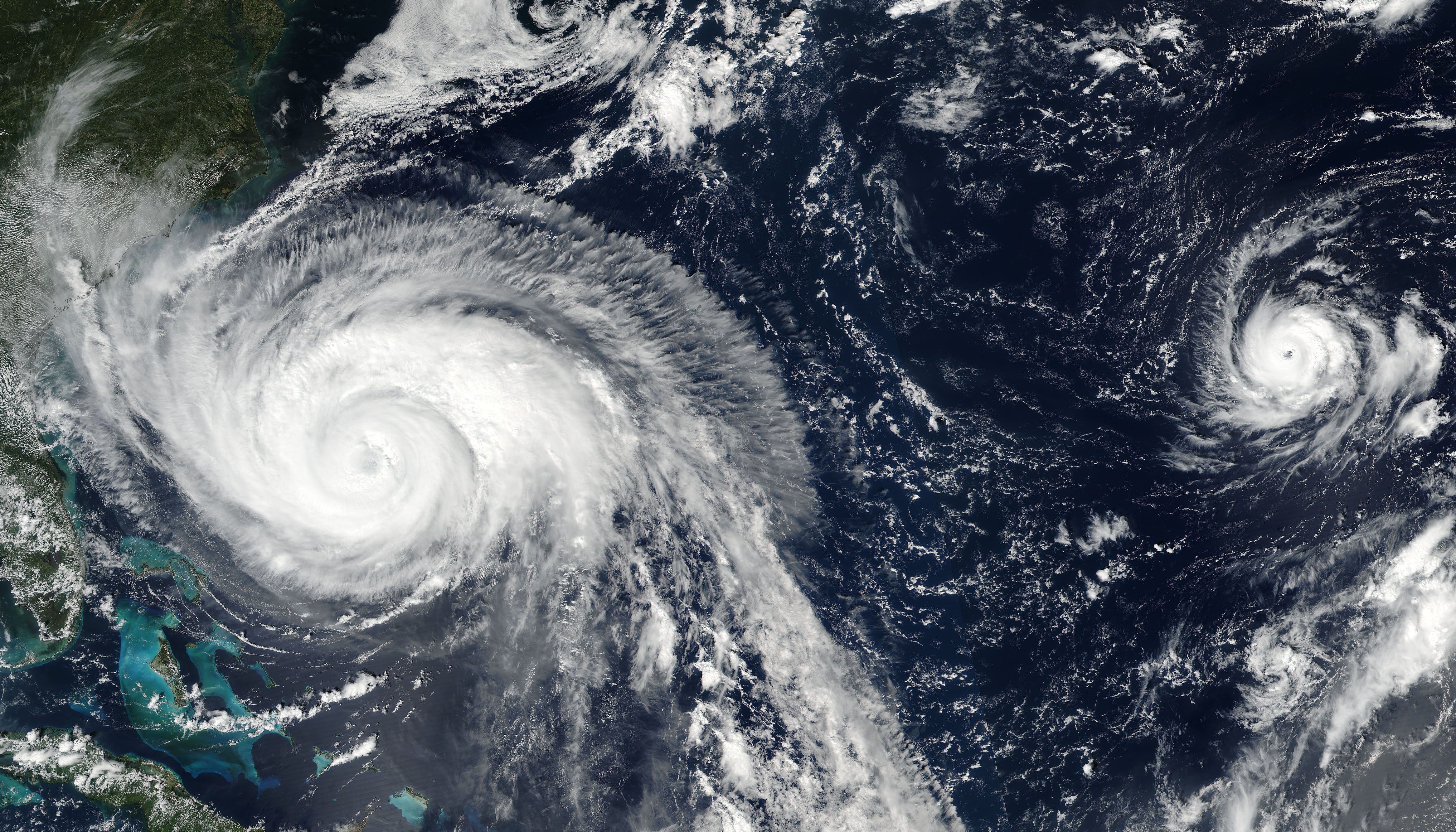 Hurricanes Lee (14L) and Maria (15L) in the Atlantic Ocean - related image preview