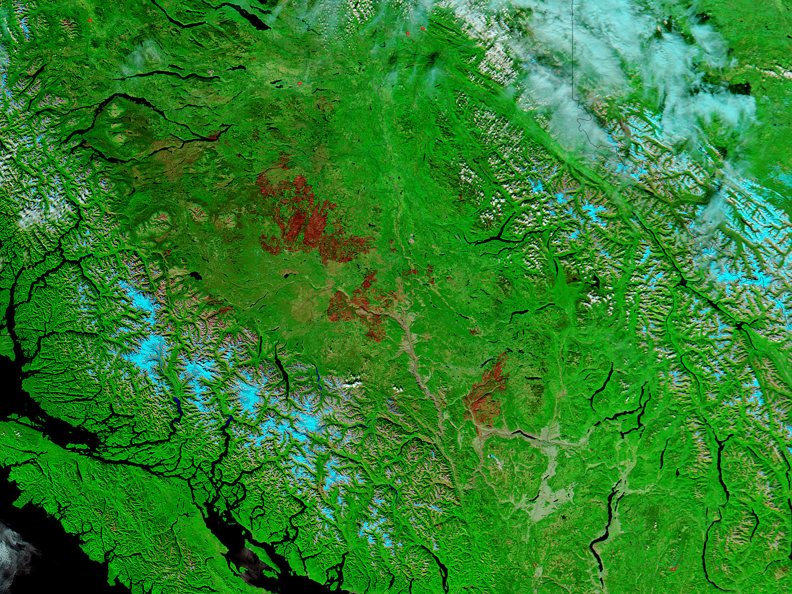 Burn scars in British Columbia (false color) - related image preview
