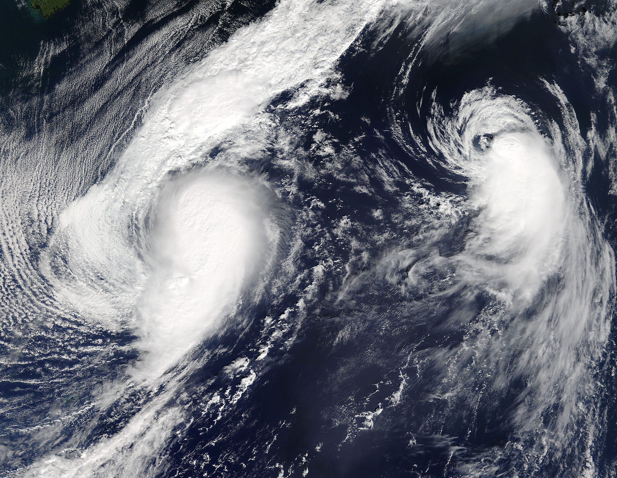 Tropical Storms Lee (14L) and Maria (15L) in the Atlantic Ocean - related image preview