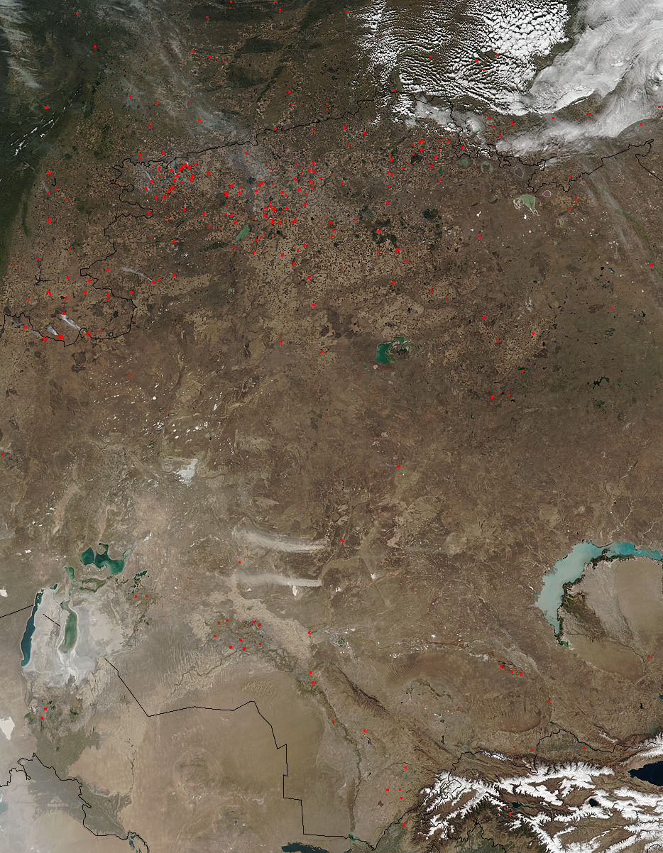 Fires and dust in central Kazakhstan - related image preview